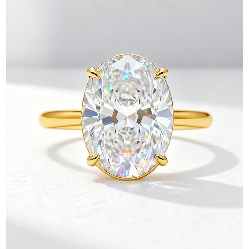 Elegant 1CT Oval Simulated Diamond Engagement Style Ring – Size 6